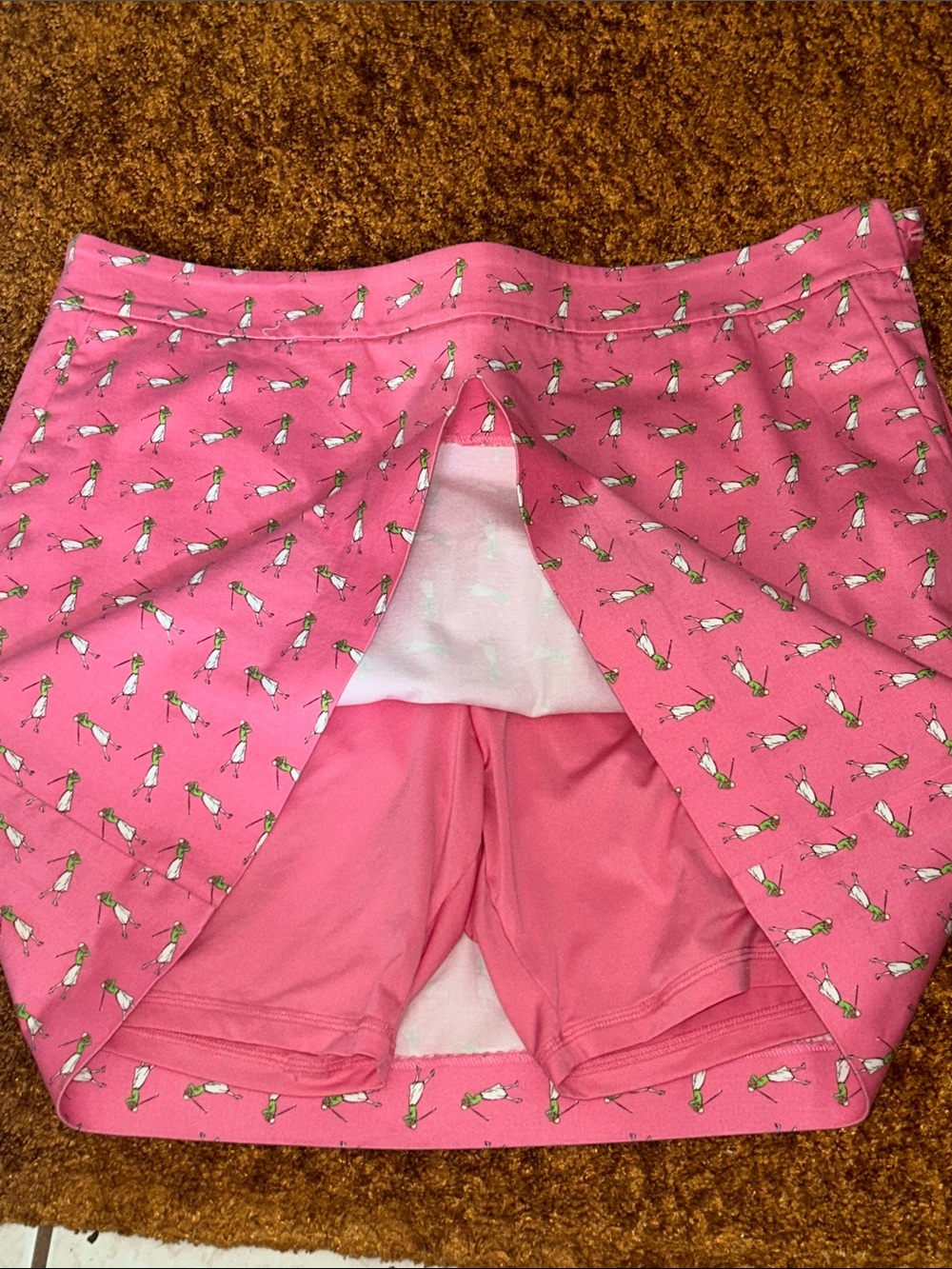 Ralph Lauren Pink Mini Skirt with White & Green Motif - Picture 9 of 9